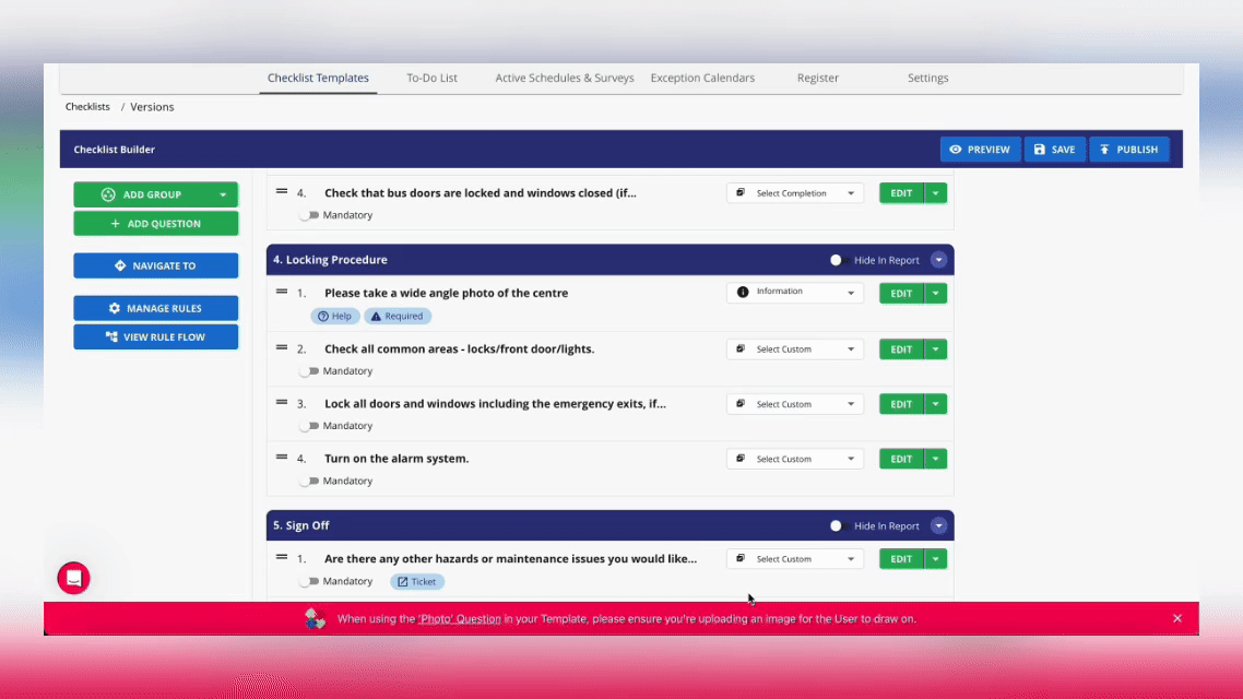 Checklist Builder DragnDrop – GIF 1Place
