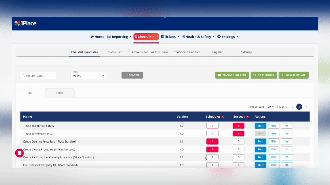 Checklist Builder – GIF 1Place